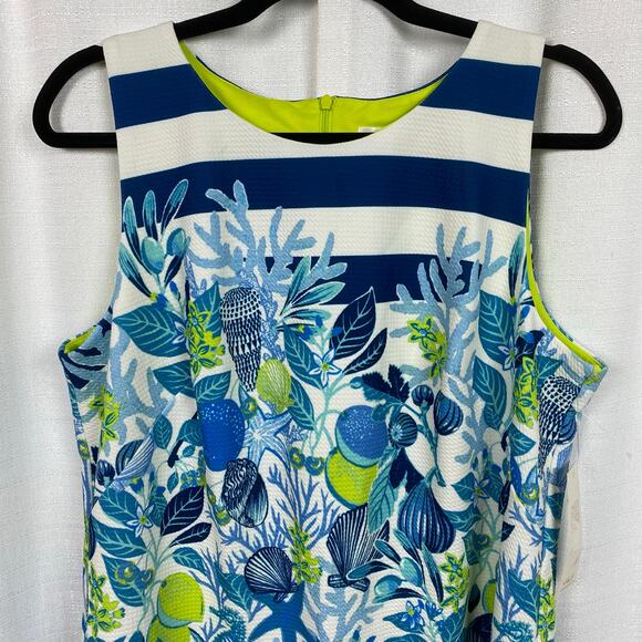 Eliza J Blue Tropical Floral Sheath Dress Sz.14 NWT - Picture 3 of 12